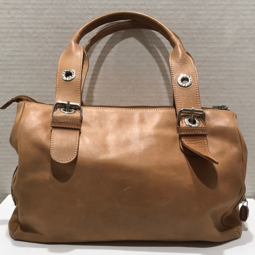 PRUNE Tan Leather Satchel